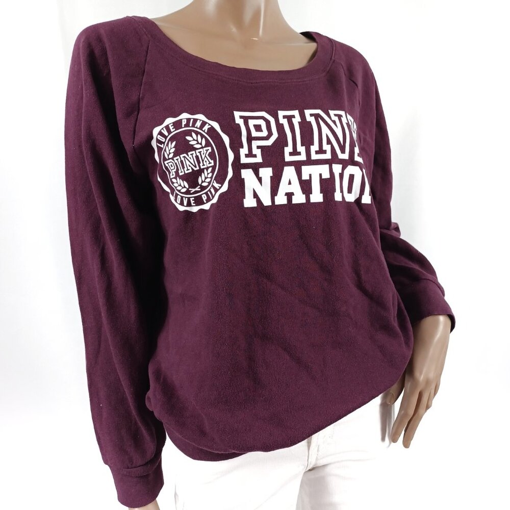 VS PINK LS Sweatshirt L Purple Pink Nation